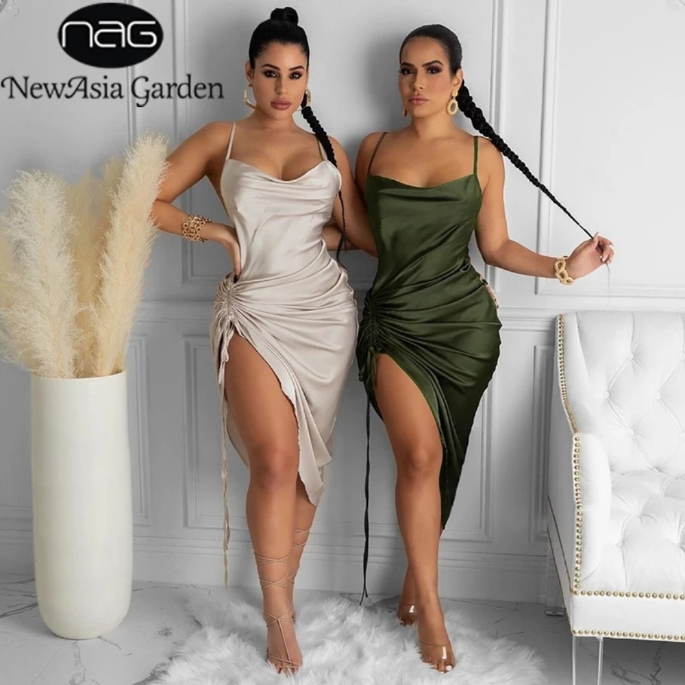 WOMEN SATIN FASHION DRESS